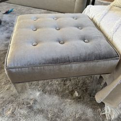 Mitchell Gold + Bob Williams Tufted Ottoman With Acrylic Legs