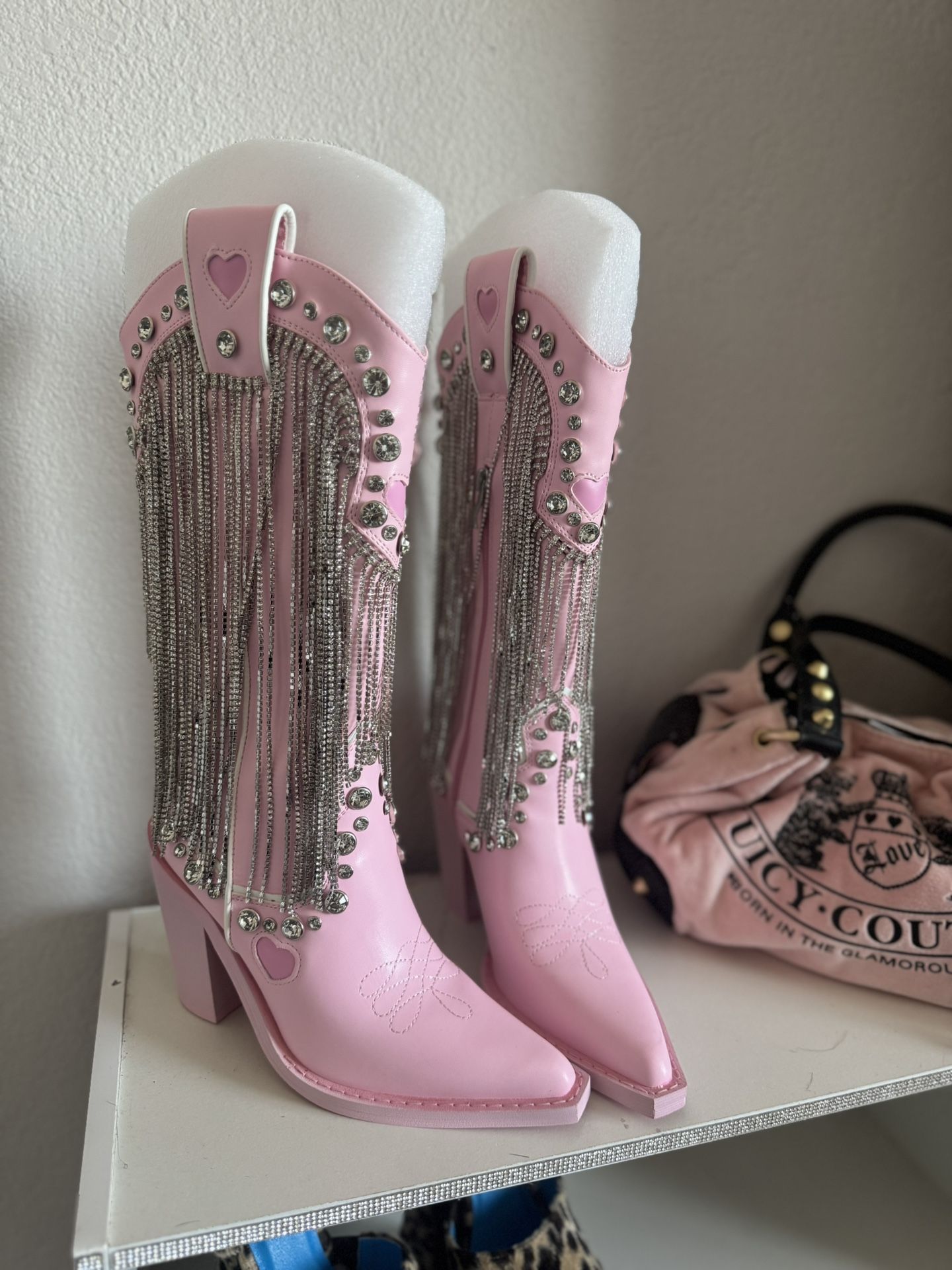 Dolls Kill Pink Cow Girl Boots 