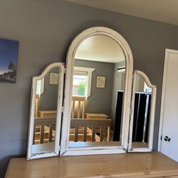 Vintage trifold mirror