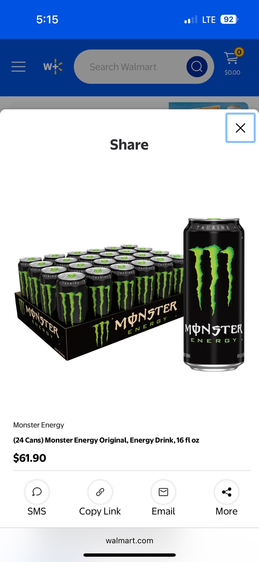 Monster Energy Original “Green” Full Case 24/16 oz. cans