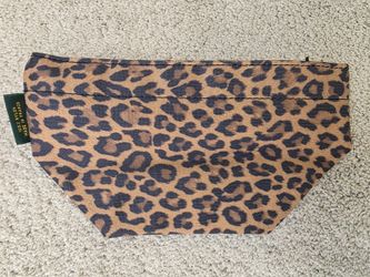 Herve Chapelier Paris Leopard Print Nylon Cosmetic Makeup Pouch Made in France