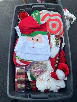 Assorted Christmas Decor Tote