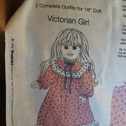 Vintage 1996 Simplicity Cut And Sew Victorian Two Outfit Panel.