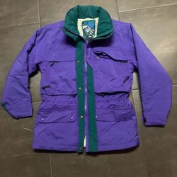Womans 1990 L.L beam Vintage Purple and Teal Ski Jacket size S