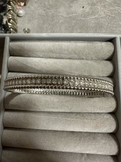 VVS1 Clarity True Moissanite VCA Inspire Bangle Perlee Style Bracelet