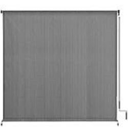 VICLLAX Outdoor Roller Shade (8' W×8' L), Patio Cordless Roller Blinds, Exterior Roll Up Shade with Spliced Design for Patio Porch Gazebo, Grey