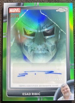 2026 Topps Chrome Marvel ESAD RIBIC DOCTOR DOOM Green Artist Auto /99 #AA-ER