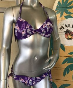 New Purple Hobie Bikini Set Side Tie Bottom, Tie Triangle Top Large