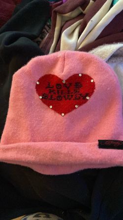 Y2K pink hat ed hardy