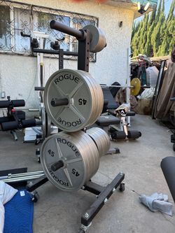Rogue Machined Olympic plates for sale can sell together or separately rack not included