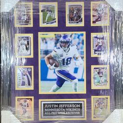 Vikings Justin Jefferson Custom-Framed 10-Card Display Piece 