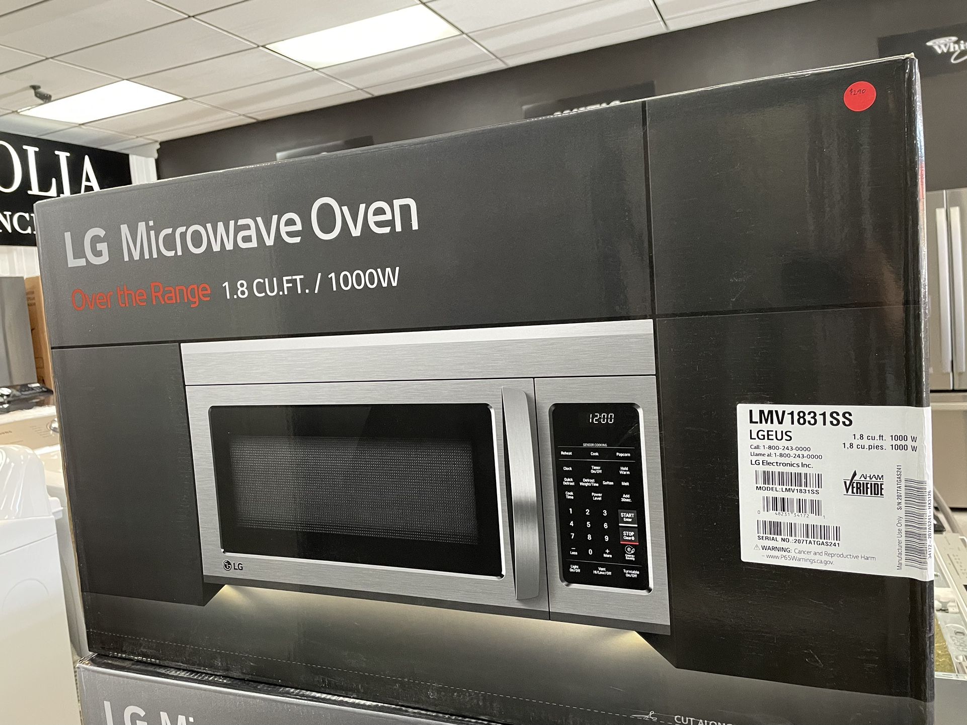 LG 30” Over The Range Microwave Oven In Stainless