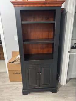 Matching Wood Storage / Bookcase Cabinets – Set of 2
