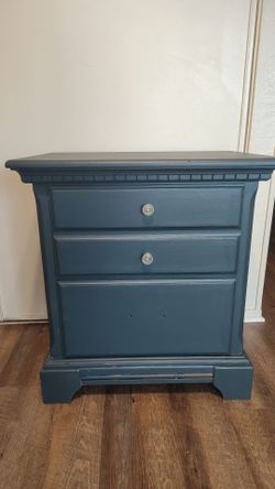3-Drawer Accent Table / Chalk Painted Nightstand – Boho Bedside Table
