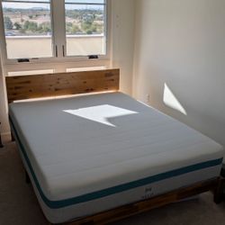 Queen Bed & Helix Mattress Set – Clean, Barely Used