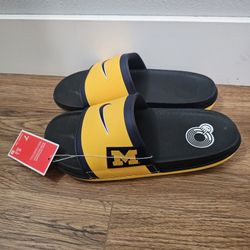 New Michigan Wolverines Slides Nike Size 7 Men Jordan Team Issued Revive Foam