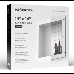 EZ-Niches EZ-LSN Square Tile Ready Shower Wall Recessed Shelf Niche - 14" x 14"