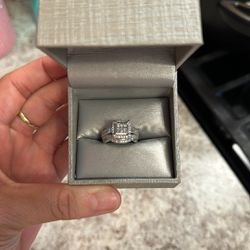 White Gold Wedding Ring/Engagement Ring 