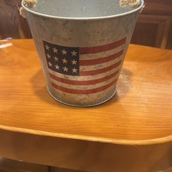 Patriotic Metal Bucket