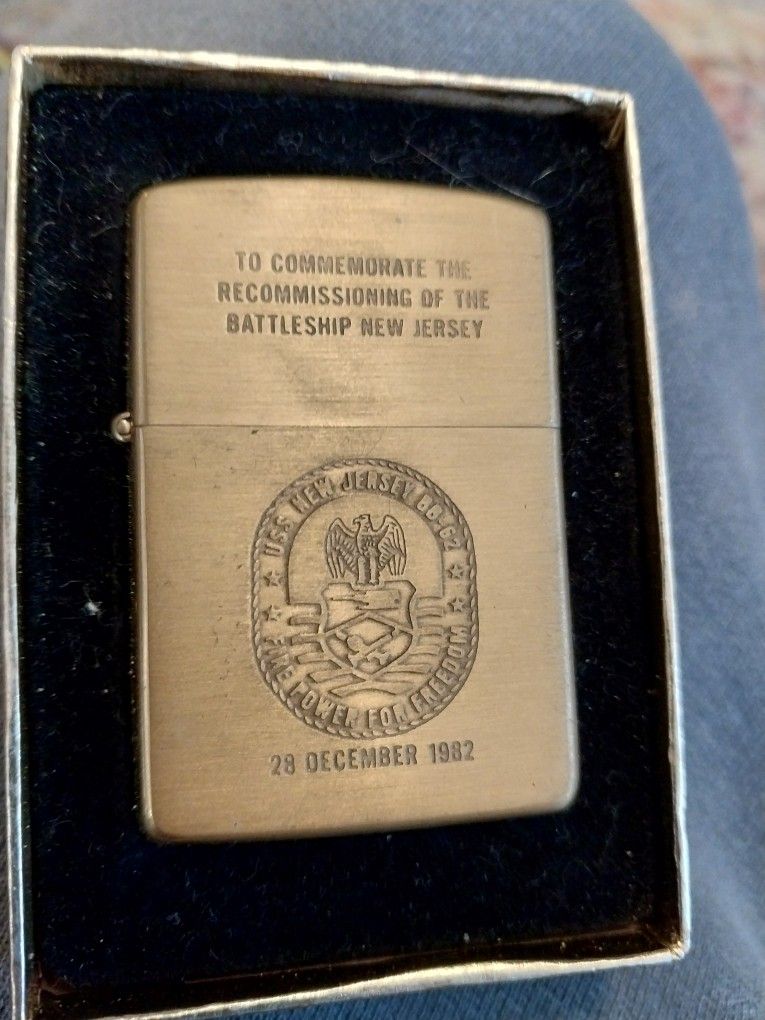 Battleship New Jersey Reccommisioning 1984 Zippo