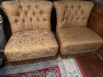 Gorgeous Vintage Wingback Tufted Chairs