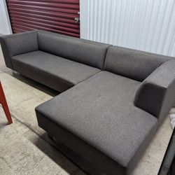 Modern Grey Sectional 2pc Set 