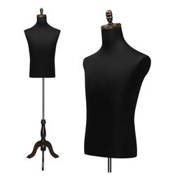Bonnlo Male Mannequin with Wooden Tripod Stand Adjustable Height