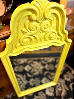 Vintage Ornate Sun Yellow Mirror