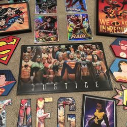 Huge Superhero Wall Art Bundle - DC & Marvel Posters, Metal Prints, Signs & Decor