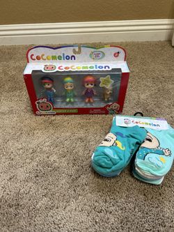 Cocomelon Gift Bundle Toy Figures And Socks For Boy Or Girl 