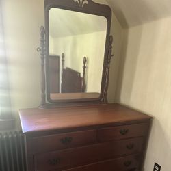 Vintage Dresser And Mirror