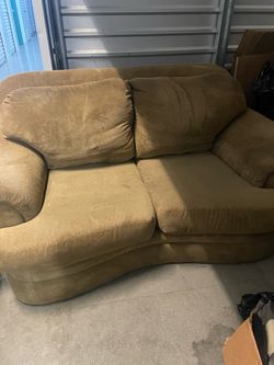 Free sofa and 6-drawer dresser.