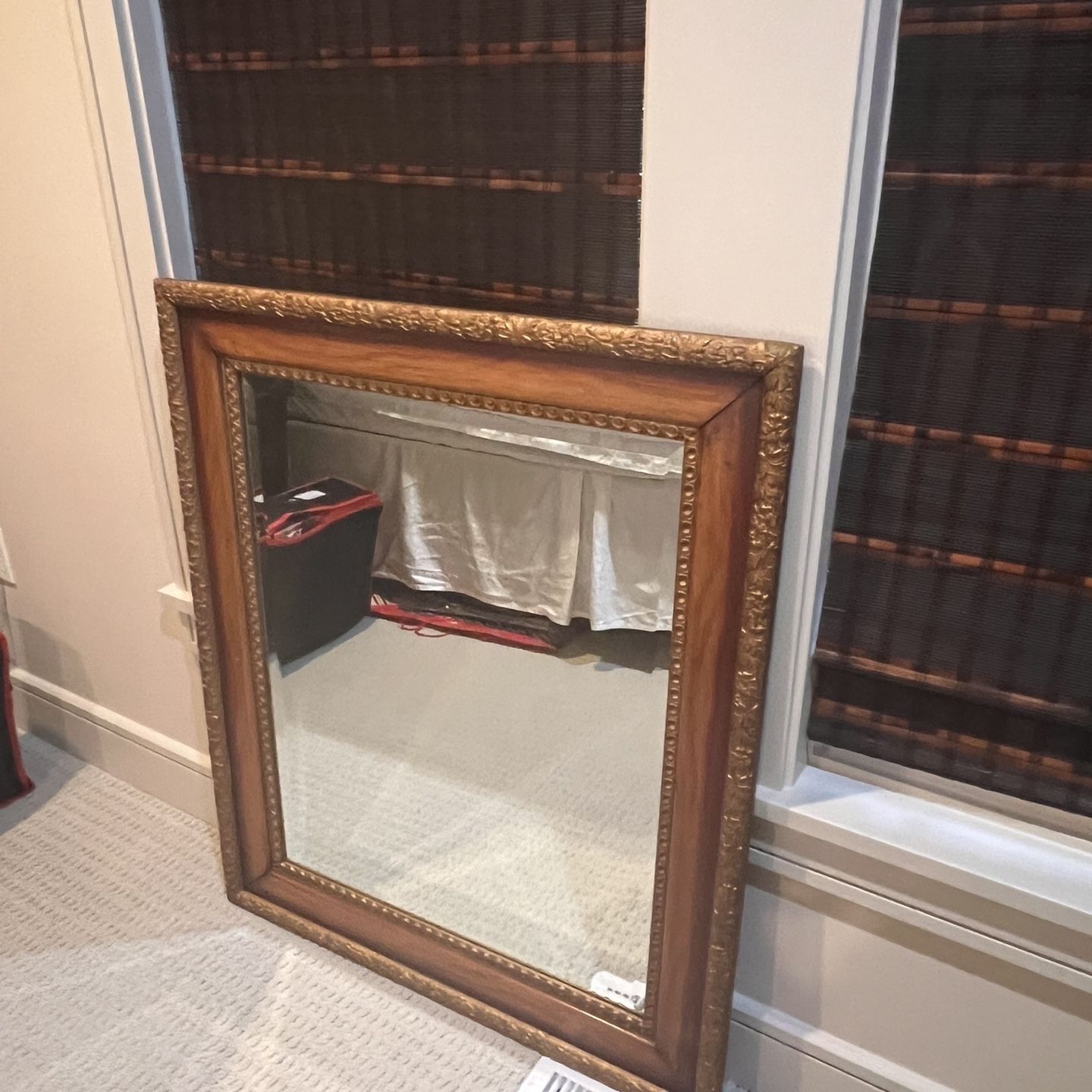 Antique Framed Beveled Edge Mirror 