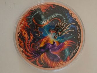 10 oz Copper Dragon and Phoenix