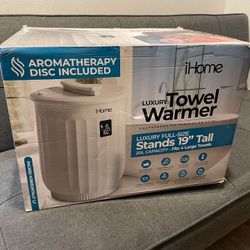 iHome 20L Towel Warmer Bucket with Inner Fragrance Pad Holder 400 W, White Plastic Finish
