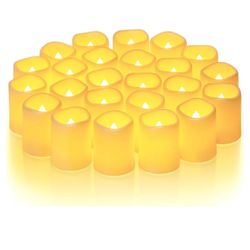 Homemory 68Pack Flickering Flameless Votive Candles, 200+Hour Electric Fake Candles, Battery Operated LED Tealight for Wedding Decor, Outdoor, Table, 