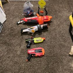 Nerf Blasters With Bullets And A Target