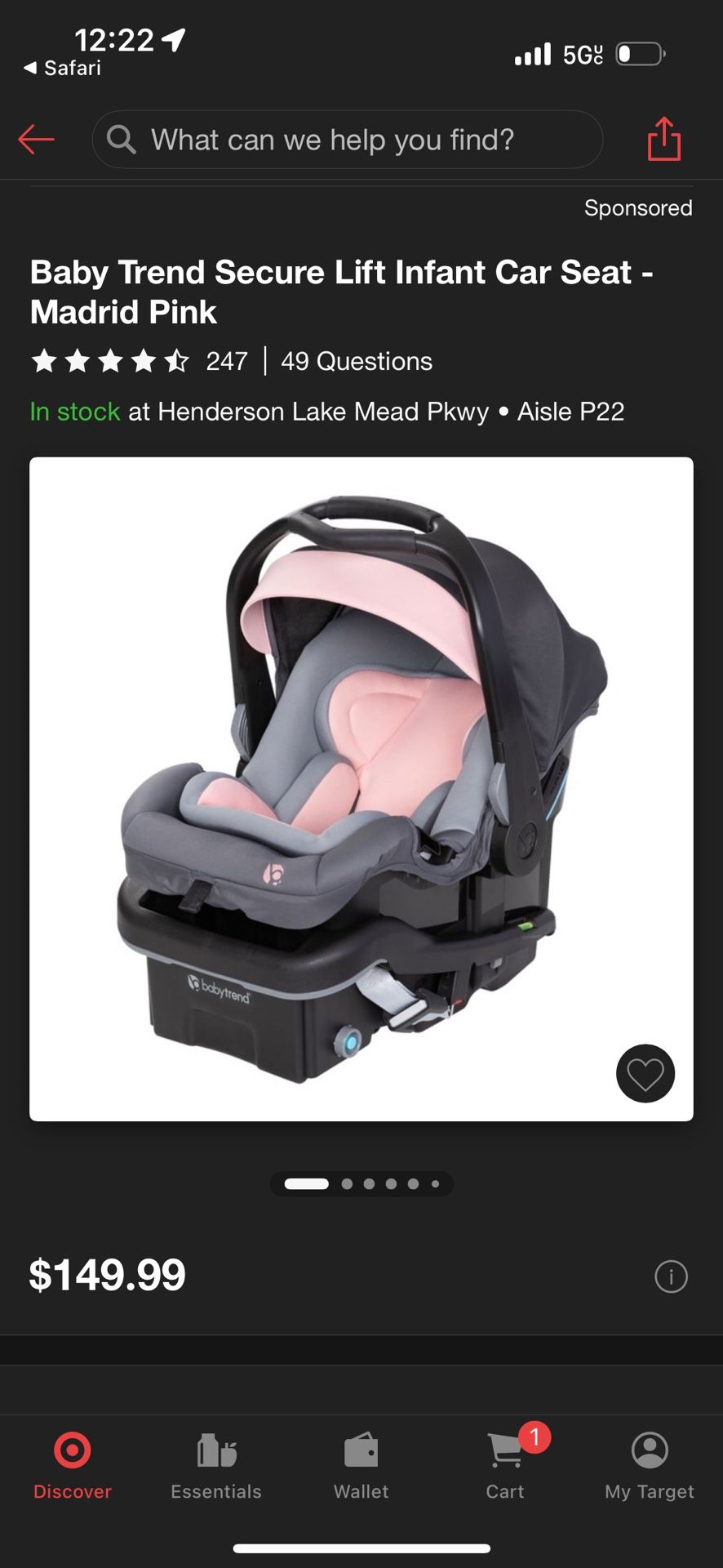 BabyTrend Car Seat For Baby Girl