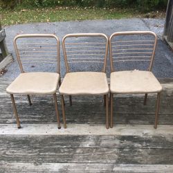 3 Metal Folding Chairs