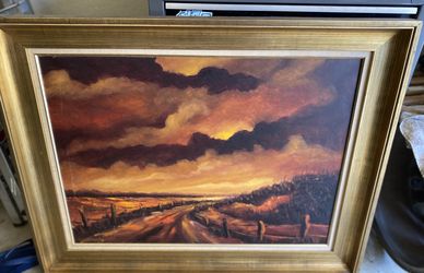 Sunset large oil painting