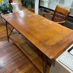 Rustic Industrial Desk + Matching Wood Chair – Great for Home Office or Studio