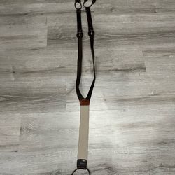 Torino Men’s Brown Leather And Canvas Adjustable Suspenders 