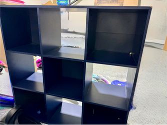 Black 9-cube storage organizer