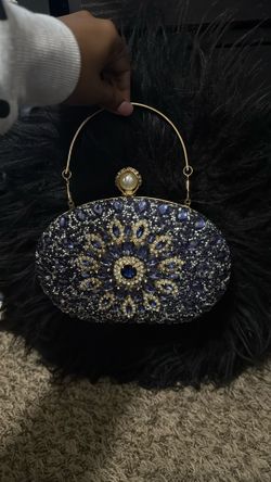 Embellished Navy Clutch Purse