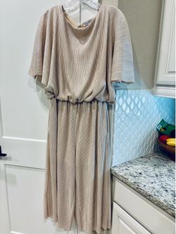 Size SMALL — OPEN BACK — Champagne Jumpsuit (Ankle length - see photo)
