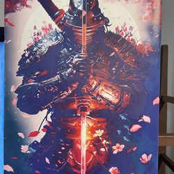 Japanese Samurai 12x16 Print on Canvas