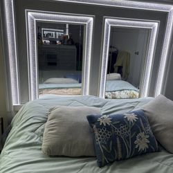 Bed Frame & Dresser With Mirror