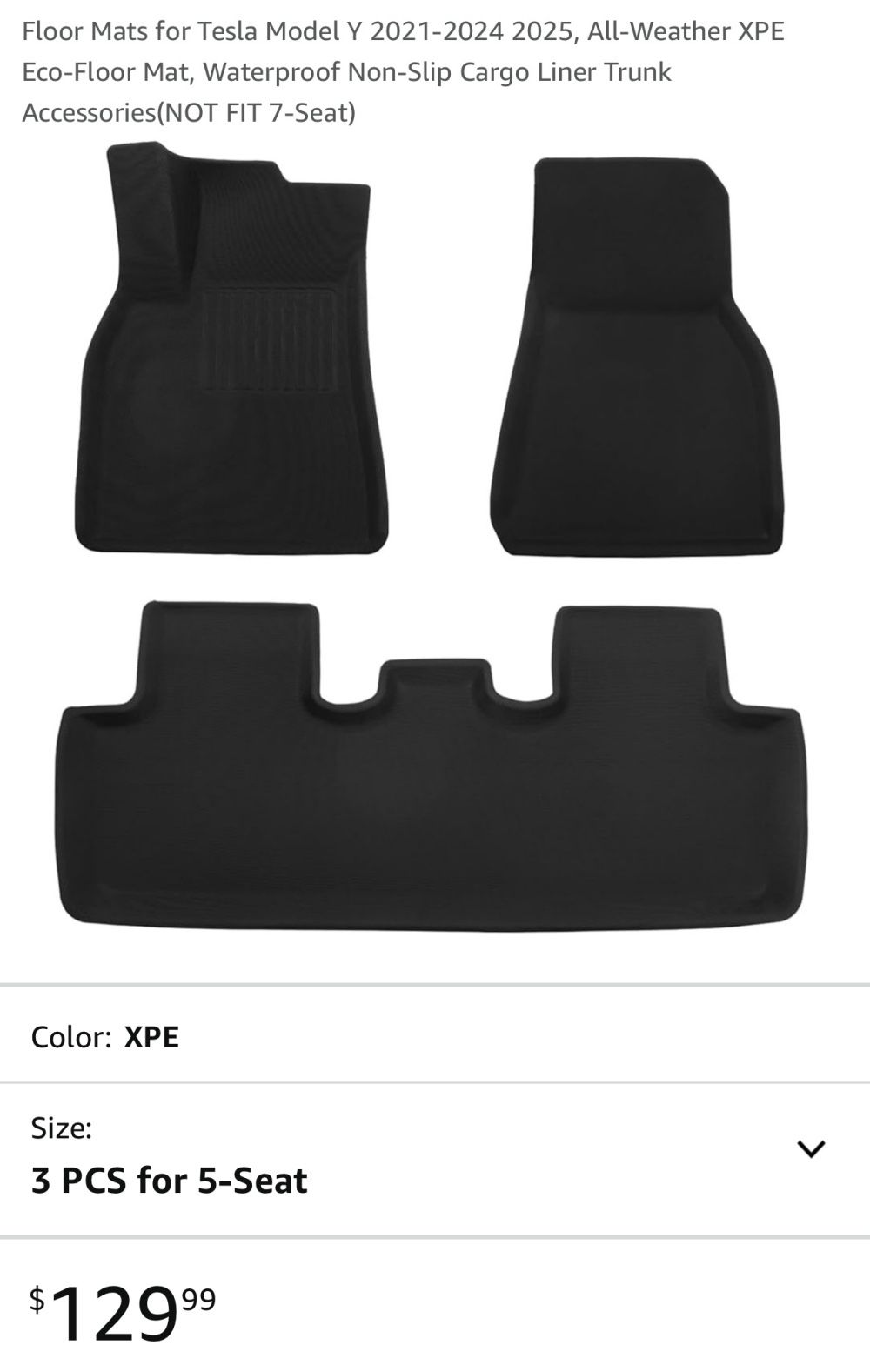 Jack Boss 3-piece floor mats for the Tesla Model Y (2021-2025)