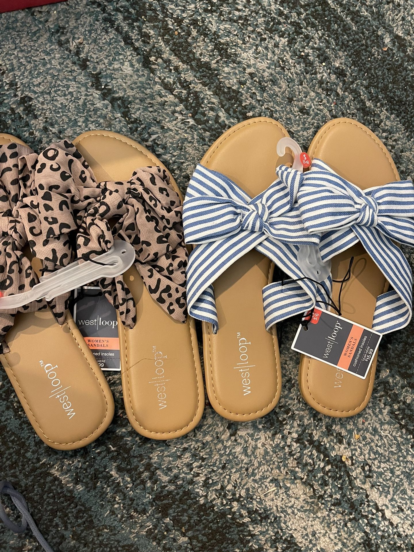 2 Pair Woman / Teen Sandals Sz Sm 5/6