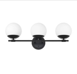 NTSUNXEKO MODERN GLOBE VANITY LIGHT FIXTURE MODEL VA0021-3-MB. DIMENSIONS 24"L  X 7.2"W X 9.3"H